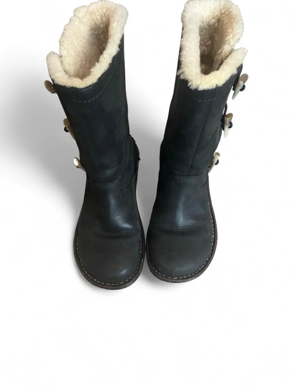 🌟 UGG Kona Black Leather Toggle Boots 🌟